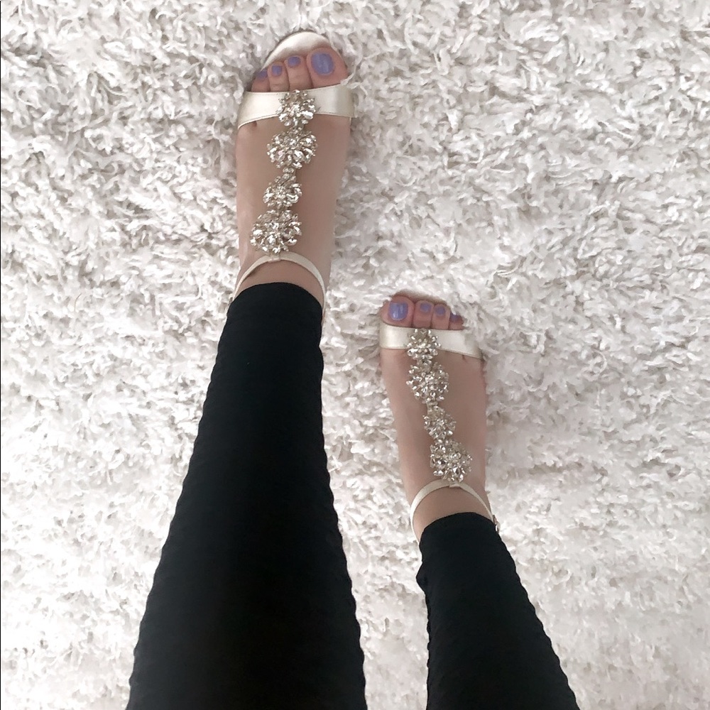 Badgley Mischka 'Lovely' Embellished Wedge Sandal